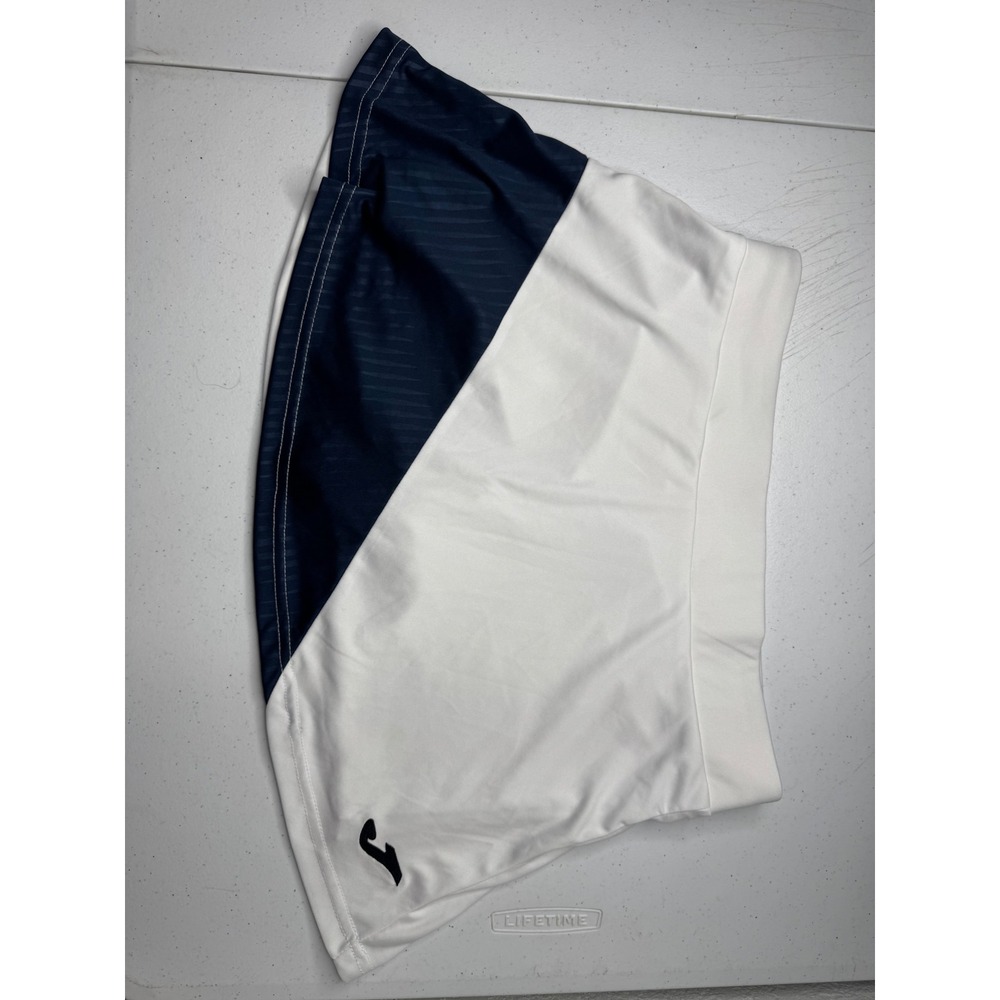 Joma Womens Athletic Skort White Navy Blue Tennis Pickleball Skirt Size Large